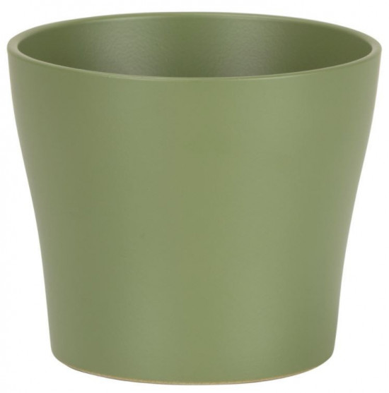 Keramický obal na květináč Scheurich 808 OLIVA, průměr 11 cm, zelený