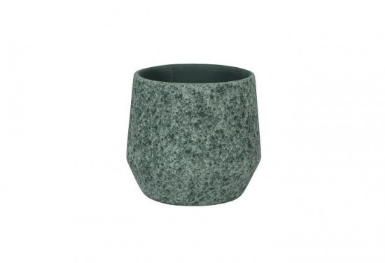 Keramický obal na květináč SPARTA, dekor kámen, průměr 14 cm, zeleno - šedý