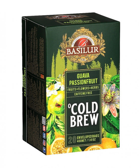 Ledový ovocný čaj, Basilur Cold Brew Guava Passionfruit, porcovaný s přebalem, 20 sáčků