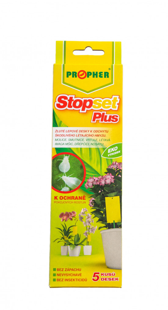 Lepové desky proti škůdcům, Propher STOPSET PLUS, žluté, balení 5 ks