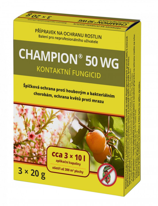 Likvidátor chorob a plísní, CHAMPION 50 WG, balení 3 x 20 g