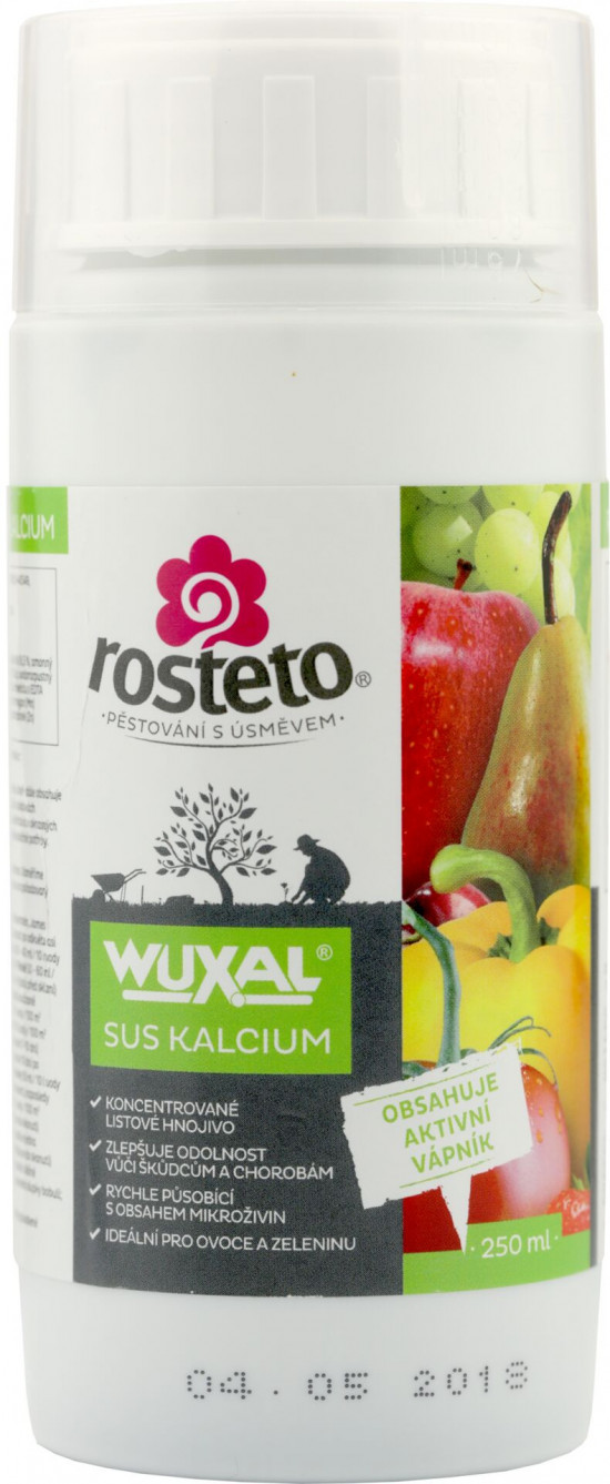 Listové hnojivo proti škůdcům, Rosteto WUXAL SUS KALCIUM, balení 250 ml