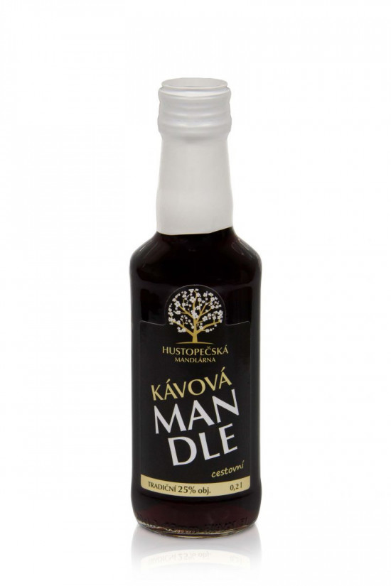 Mandlový likér, Hustopečská mandlárna Kávová mandle 25% obj., cestovní balení, 0.2 l