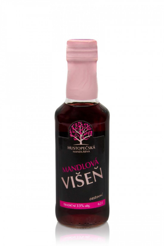 Mandlový likér, Hustopečská mandlárna Mandlová višeň 33% obj., cestovní balení, 0.2 l
