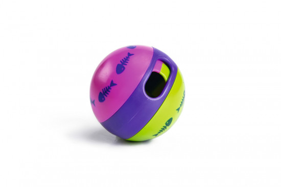 Míček na pamlsky pro kočky, vícebarevný, průměr 6 cm-29570