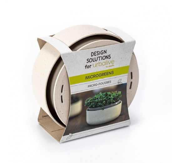 Miska na klíčení Microgreens, 16 cm x 7.5 cm, slonová kost-24461