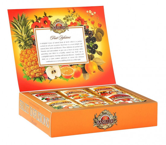Mix ovocných čajů, Basilur Fruit Infusions Assorted, porcovaný s přebalem, 60 sáčků-15340