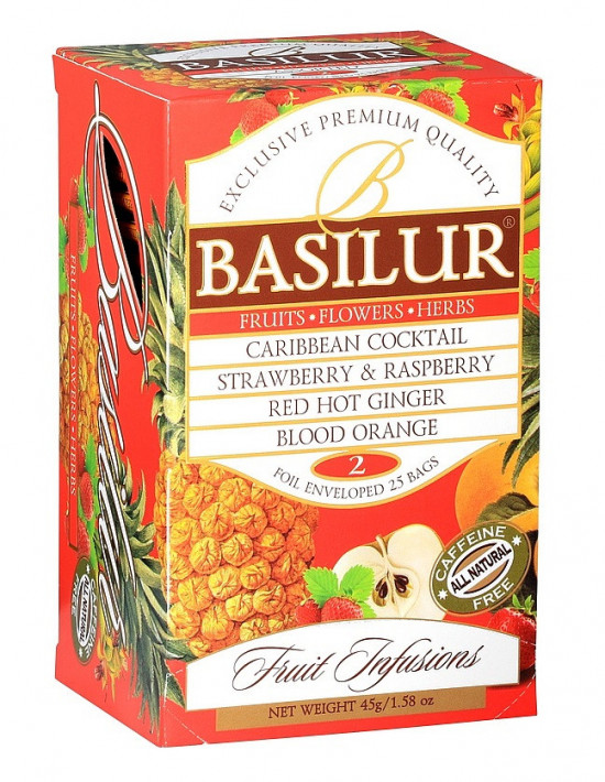 Mix ovocných čajů, Basilur Fruit Infusions Vol. 2, porcovaný s přebalem, 20 sáčků