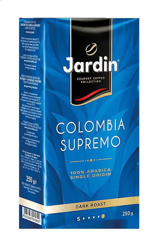 Mletá káva, Jardin Arabica Colombia Supremo, 250 g