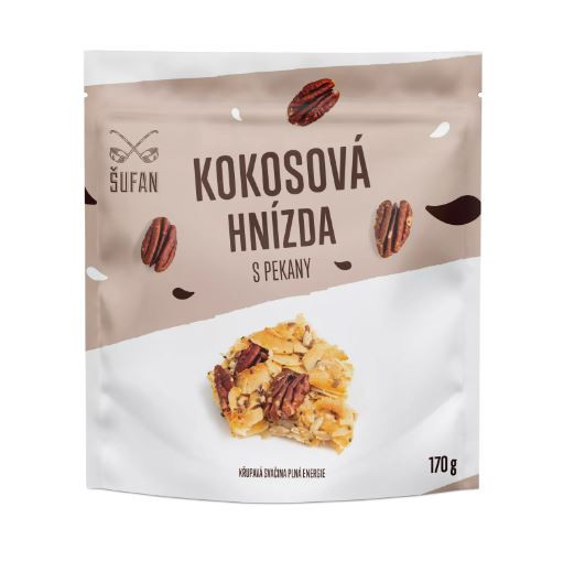 Müsli, Šufan Kokosová hnízda s pekany, sáček, 170 g