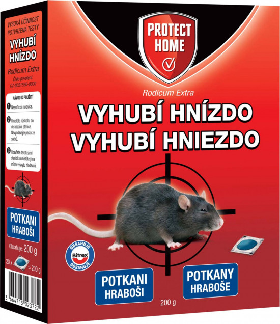 Nástraha na hraboše a potkany, Bayer Garden RODICUM EXTRA, balení 200 g