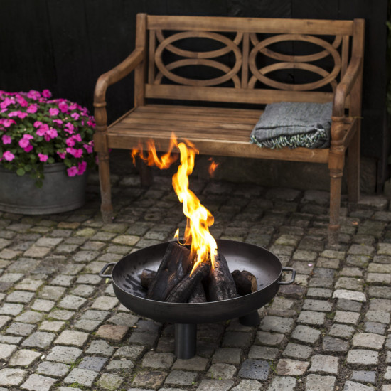 Ocelové kulaté ohniště Esschert Design, průměr 60 cm, černé-12951