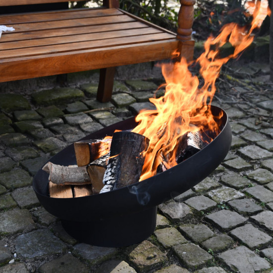 Ocelové ohniště na stojanu Esschert Design, průměr 60 cm, černé-6993