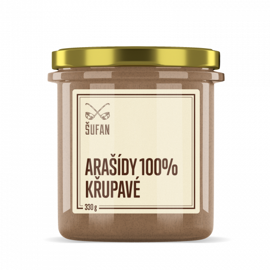 Ořechové máslo, Šufan Arašídy 100% křupavé, 330 g
