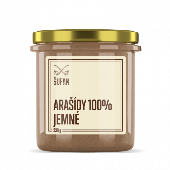 Ořechové máslo, Šufan Arašídy jemně mleté 100%, 330 g