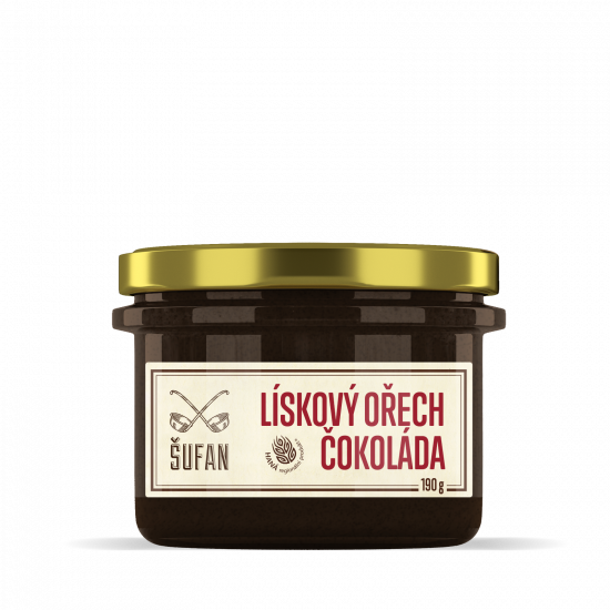 Ořechové máslo, Šufan Lískový ořech - čokoláda, 190 g