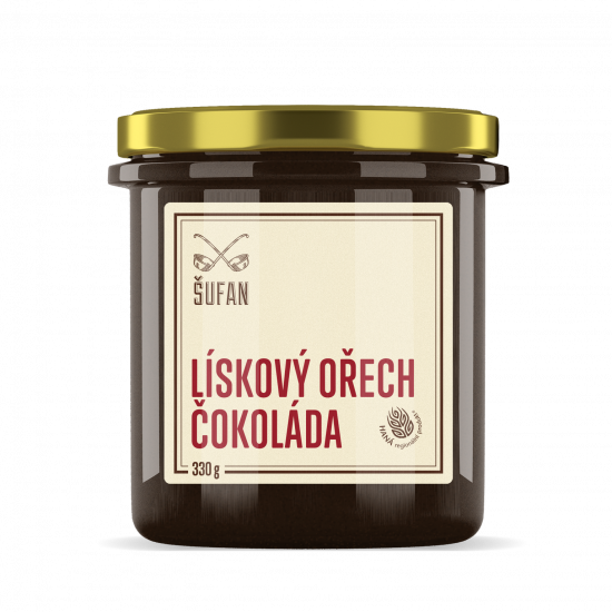 Ořechové máslo, Šufan Lískový ořech - čokoláda, 330 g