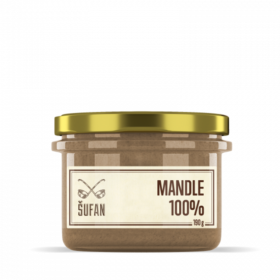 Ořechové máslo, Šufan Mandle 100%, 190 g