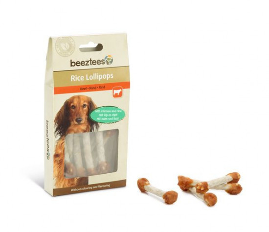 Pamlsek pro psy s hovězím, kuřecím a rýží, RICE LOLLIPOPS, 70 g-27946
