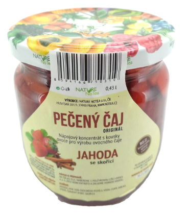 Pečený ovocný čaj, Nature Notea Jahoda se skořicí, rodinné balení, 430 ml