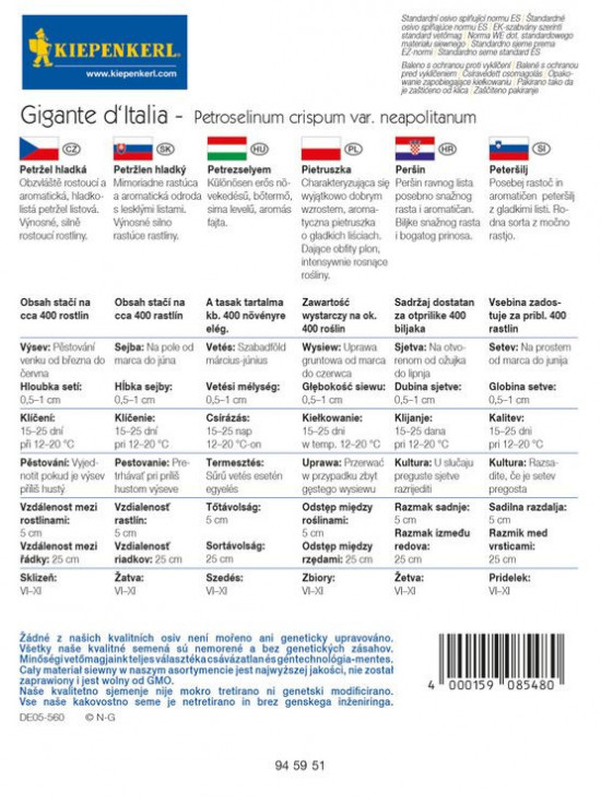 Petržel hladká Gigante d´Italia, Kiepenkerl, semínka-17938