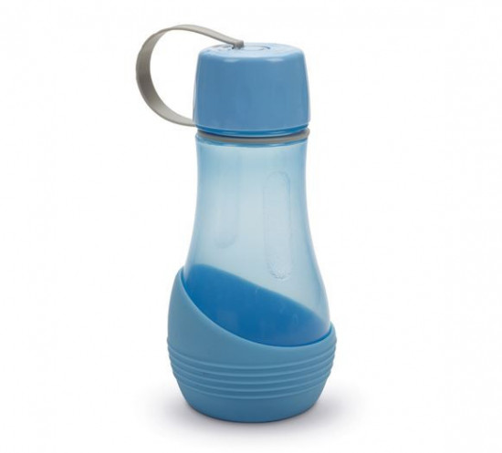 Plastová cestovní lahev s miskou, modrá, 850 ml-28191