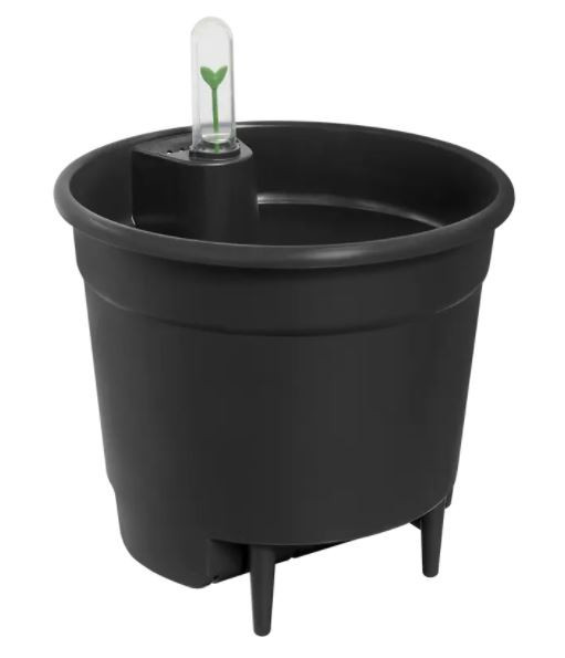 Plastová samozavlažovací vložka do květináče elho, průměr 28 cm, černá