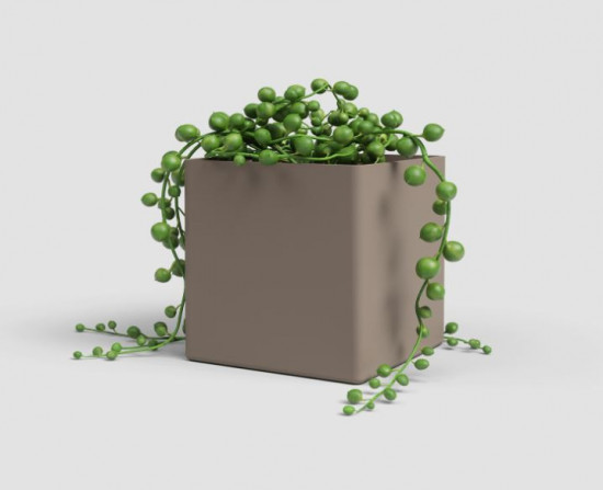 Plastový obal na květináč OSLO, rozměr 13.5 x 13.5 cm, taupe-27657