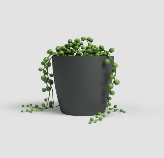 Plastový obal na květináč SAN REMO, průměr 6 cm, antracitový-27541
