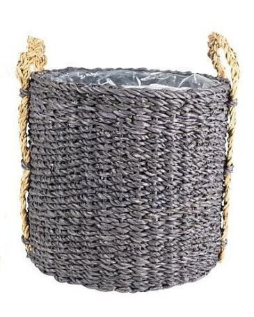Pletený obal z mořské trávy JORY, rozměr 33 x 31 cm, černý