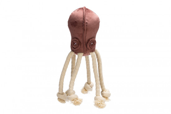 Plyšová hračka pro psy, chobotnice Aisha, růžová, 15 cm