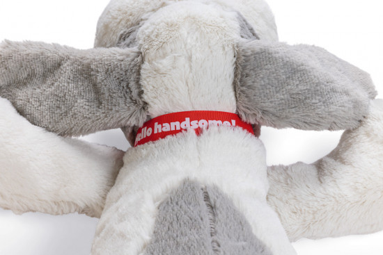 Plyšová hračka pro psy, pes Ties, šedo - hnědá, 48 cm-28683
