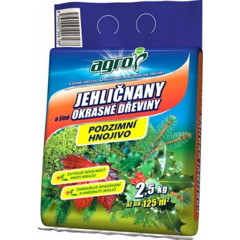 Podzimní hnojivo na OKRASNÉ DŘEVINY, Agro, balení 2.5 kg