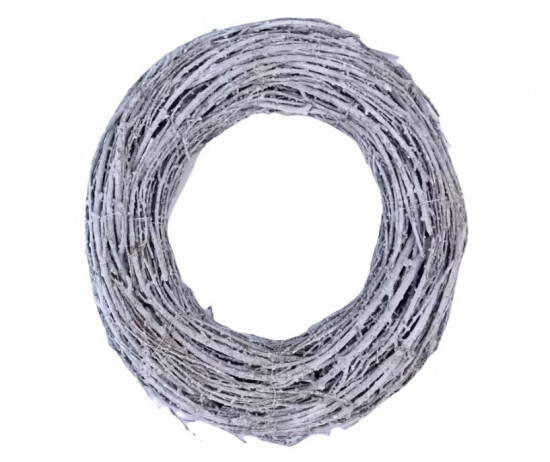 Proplétaný korpus na věnec, proutěný, průměr 39 cm, bílý