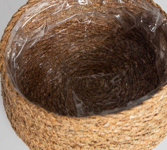 Proutěná miska na květináč, rozměr 20 x 8 cm, přírodní-23768