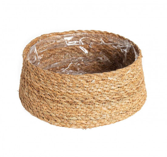 Proutěná miska na květináč, rozměr 20 x 8 cm, přírodní-23769