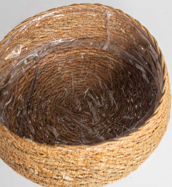 Proutěná miska na květináč, rozměr 23 x 9 cm, přírodní-23774