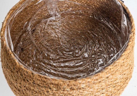 Proutěná miska na květináč, rozměr 26 x 10 cm, přírodní-23772