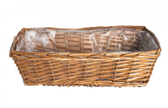 Proutěný obal na květináč, rozměr 42 x 18 x 13 cm, hnědý-23826