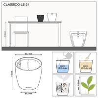Samozavlažovací květináč Lechuza CLASSICO LS 21, komplet set, antracitový-2647