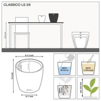 Samozavlažovací květináč Lechuza CLASSICO LS 28, komplet set, taupe-2834