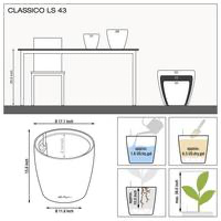 Samozavlažovací květináč Lechuza CLASSICO LS 43, komplet set, taupe-2799