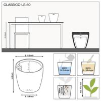 Samozavlažovací květináč Lechuza CLASSICO LS 50, komplet set, stříbrný-2813