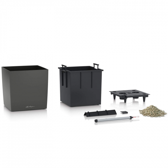 Samozavlažovací květináč Lechuza CUBE Premium 40, komplet set, bílý-2851