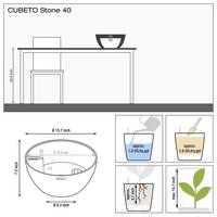 Samozavlažovací květináč Lechuza CUBETO Stone 40, komplet set, šedý-2673