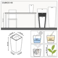 Samozavlažovací květináč Lechuza CUBICO 40, komplet set, červený-2885