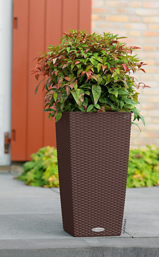 Samozavlažovací květináč Lechuza CUBICO Cottage 30, komplet set, moka-1355