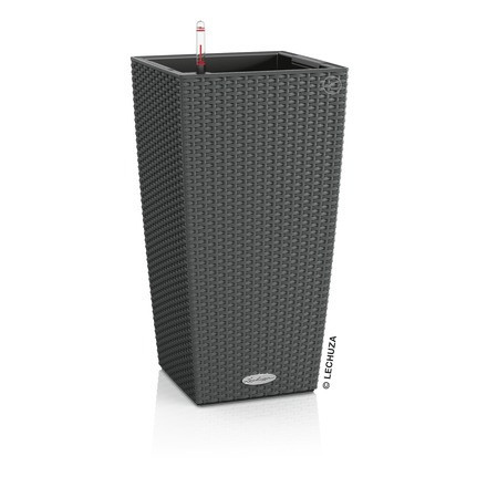 Samozavlažovací květináč Lechuza CUBICO Cottage 30, komplet set, žulová šeď