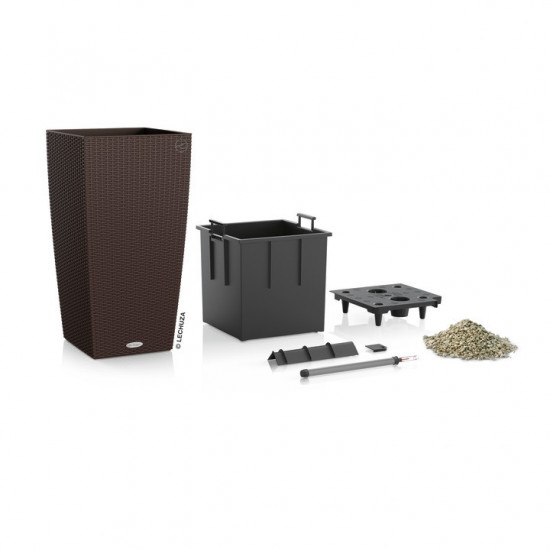 Samozavlažovací květináč Lechuza CUBICO Cottage 40, komplet set, moka-1295