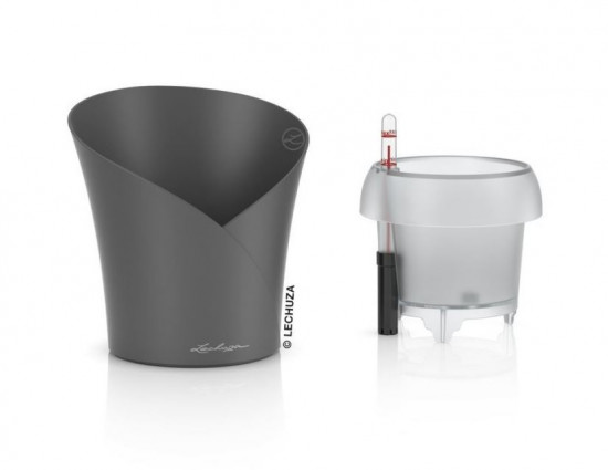 Samozavlažovací květináč Lechuza ORCHIDEA 18, komplet set, antracitový mat-24877